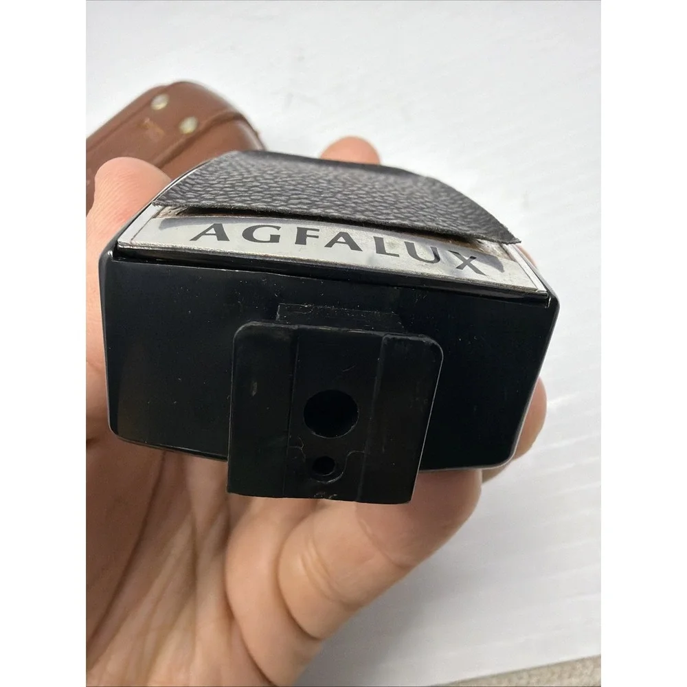Agfa Agfalux Folding Flash Unit Black with Leather Case Vintage Made In Germany!